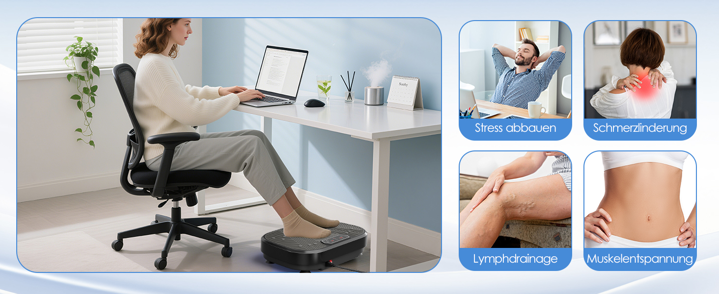 Віброплатформа для фітнесу з 120 рівнями інтенсивності, 10 програмами, до 200 кг, LED-дисплеєм, пультом, масажем, чорна. Для схуднення та всього тіла.