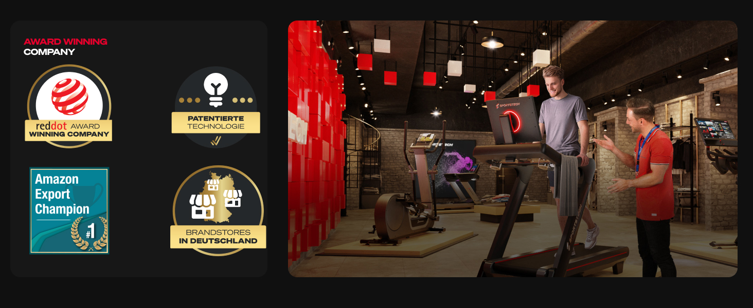 Sportstech Walking Pad: біговий килимок для дому та офісу, регулювання нахилу до 19%, LED-дисплей, компактний, тихий, з App, sPad500/1000