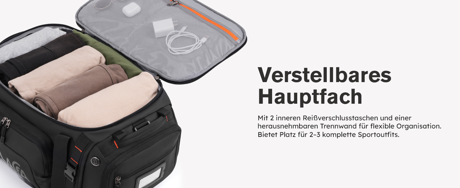 Спортивна сумка-рюкзак Tolaccea 40L з відділеннями для взуття, мокрого одягу та ноутбука 15.6