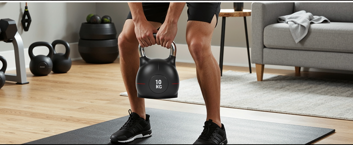 Кетлбел регульований 7-в-1, 10 кг, для дому, чорний | Набір гантелей-кетлбелів для фітнесу | Спортивне обладнання для дому