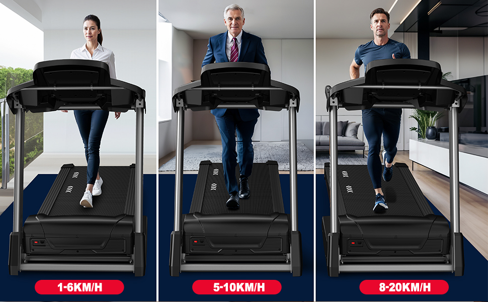 Біговий тренажер CharonFit T800: складний, потужний, до 160 кг, 20 км/год, з монітором