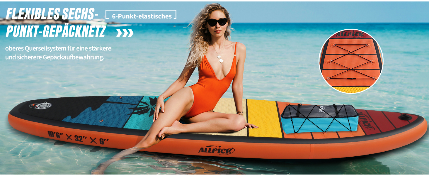 Надувний SUP-борд ALLPICK Premium з аксесуарами, кріпленням для камери та регульованим веслом (200 кг)