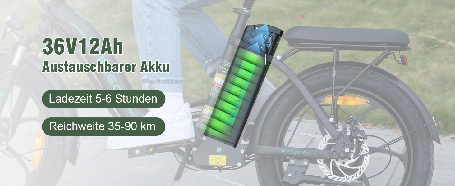 Велосипед ELEKGO E-Bike 20, 250W, 36V 12Ah, 7-шв., до 25 км/год, синій