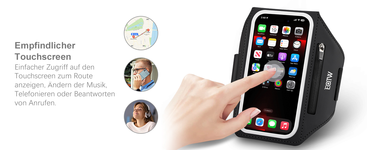 Спортивний браслет EOTW для телефону та AirPods: зручна фіксація на руці, сумісний з iPhone, Galaxy та MP3-плеєрами (5.5'-6.0')