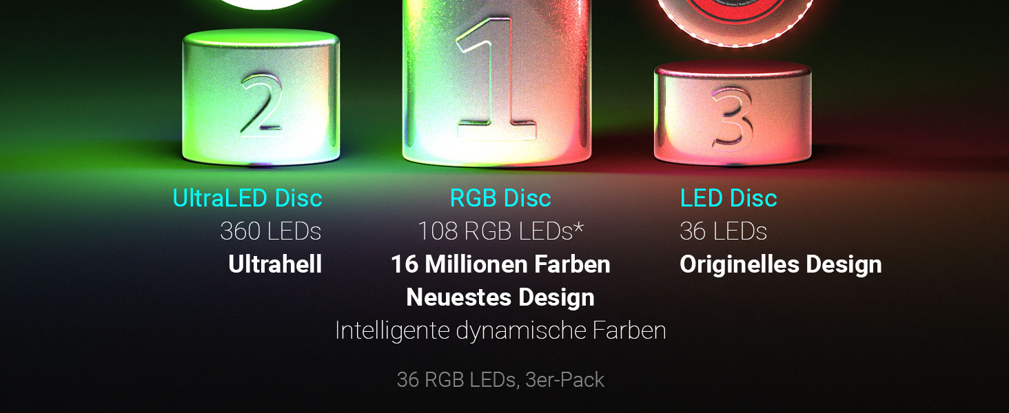 Летючий диск TOSY з RGB-підсвічуванням 108 LED (зелений) - для дітей та дорослих, водонепроникний, перезаряджуваний, для активного відпочинку