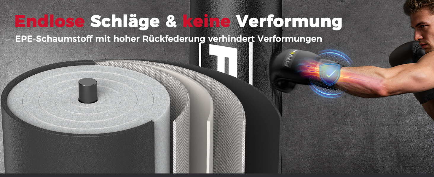 Боксерський мішок FITVEN стійкий з рукавичками, важкий, на присосках для дорослих та дітей, чорний