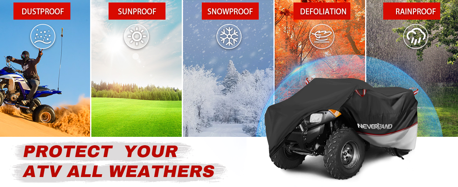 Водонепроникний чохол для квадроцикла Neverland Quad Abdeckplane, XXXL (256x110x120 см), чорний та сріблястий
