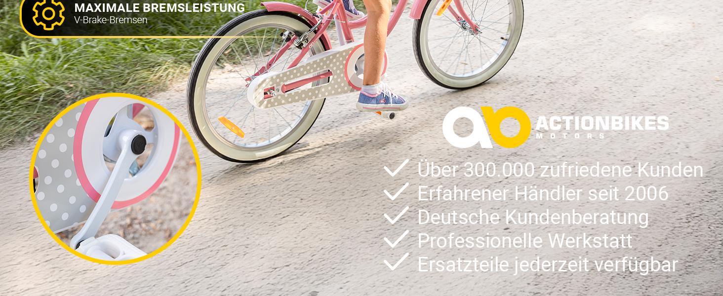 Дитяче велосипед Actionbikes Starlight | 12/16/20 дюймів - V-Brake гальма - для дітей 2-9 років - захист від бруду спереду та ззаду | Велосипед для дівчаток та хлопчиків