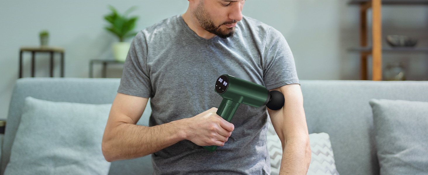 Масажер Lefity з 30 швидкостями та 6 насадками: для шиї, плечей, спини (зелений)