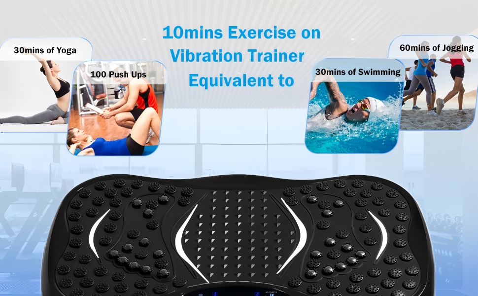 Вібраційна платформа для тренувань, покращена модель 2025 року, для лімфодренажу, 120 швидкостей, вантажопідйомність 204 кг, для чоловіків та жінок