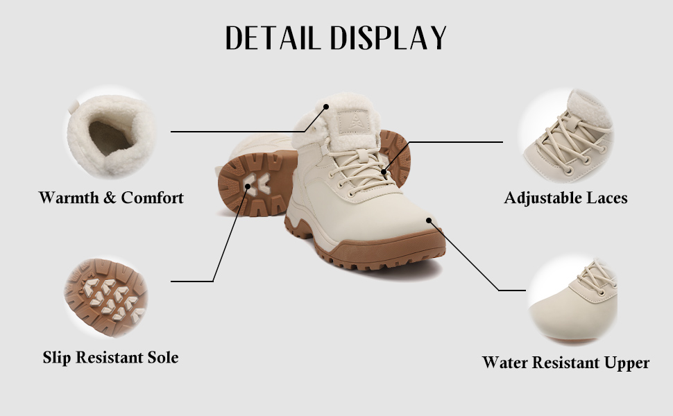 Зимові черевики жіночі снігоступи на шнурівці з антиковзким покриттям, тепла підкладка з хутром (42 EU, Чорний)