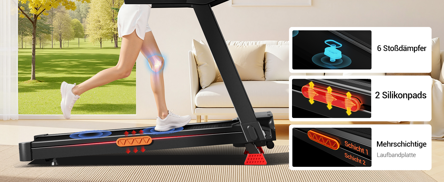 Бігова доріжка для дому LONTEK: складана, з нахилом 16%, швидкість до 14 км/год, мотор 3.5 к.с., пульсометр, LED-дисплей, макс. навантаження 180 кг, чорна