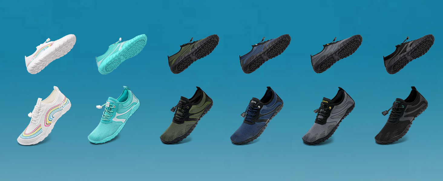 Водні черевики WateLves: для плавання, серфінгу та відпочинку на пляжі. Швидка сушка, розміри 36-48 EU, чорний колір