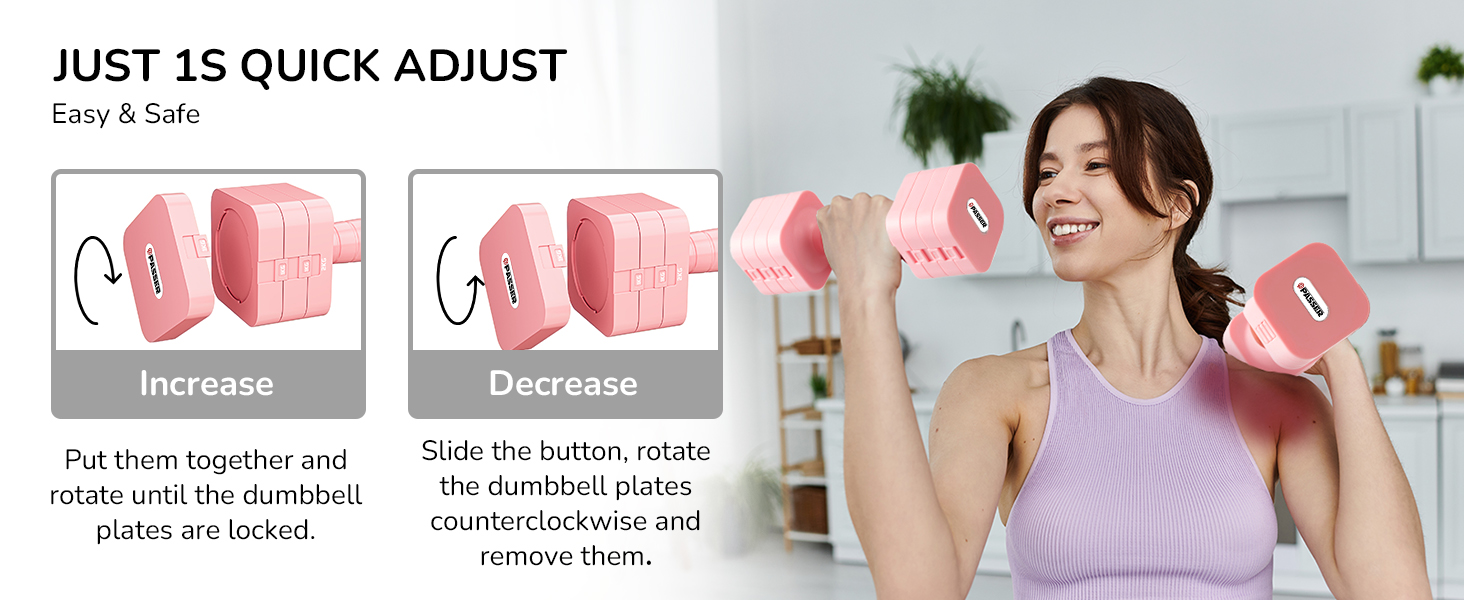 Набір гантелей 20 кг, регульовані, 5-в-1, для фітнесу, дому, силових тренувань (2/4/6/8/10 кг), чорний