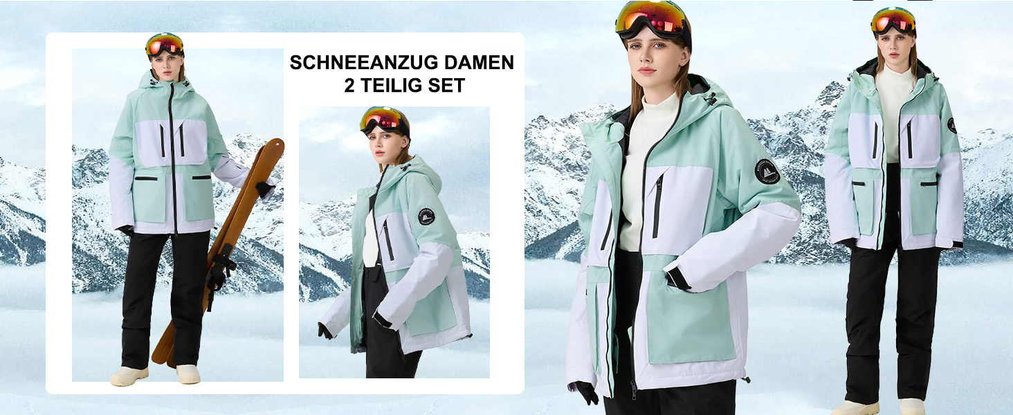 Костюм для сноубордингу та лижного спорту HOTIAN Daen (M, 167 GR+GR) - комплект куртка та штани, водонепроникний, вітронепроникний