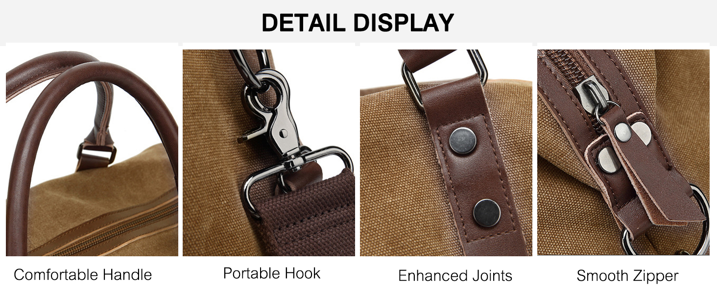 Спортивна сумка-дорожня FANDARE для подорожей та кемпінгу, багатофункціональна сумка-вікенд з канвасу, армійський зелений