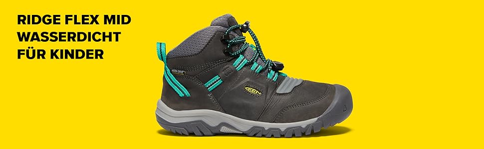 KEEN Ridge Flex Mid - водонепроникні трекінгові черевики для дітей, 29 EU, Bison Red Carpet