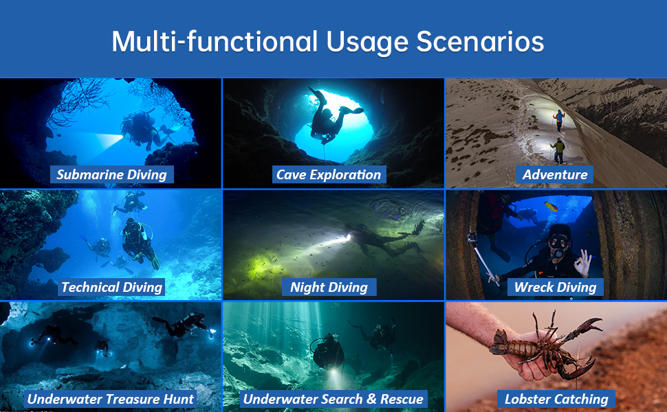 Ліхтар під водою ORCATORCH DC710 LED 3000 люмен, USB-C, IP68, 150м, чорний
