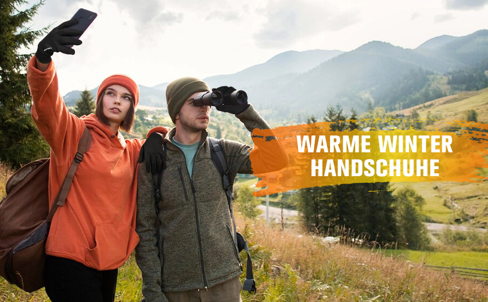 Рукавички для їзди на велосипеді, бігу та хайкінгу: теплі, непромокаючі, з антиковзаючою поверхнею та підтримкою сенсорного екрану (чорний, L)