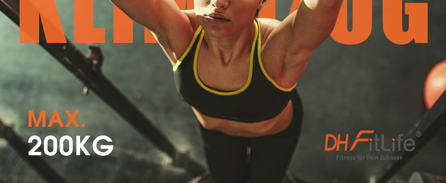 Кімнатна турнік DH FitLife для дверей без свердління, з мультигрифом | Турнік для підтягувань на двері | Reckstange Turnstange