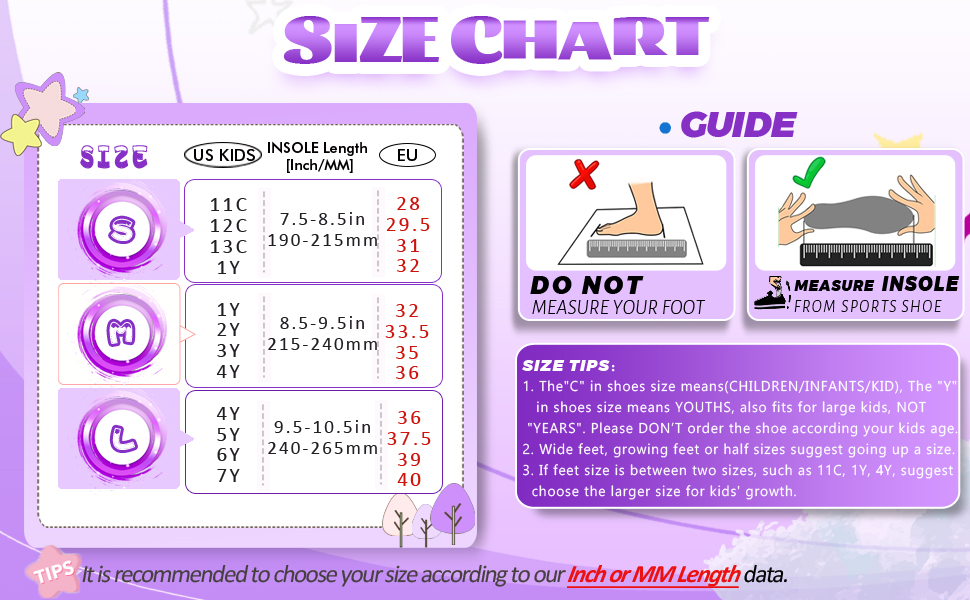 Дитячі ролики LOKJIJI для хлопчиків та дівчаток, регульовані, 4 розміри, фіолетово-білі та чорно-білі (M, чорний & фіолетовий)