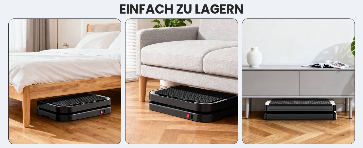 Віброплатформа для фітнесу з 200 рівнями інтенсивності, 9 програмами, Bluetooth, пульт, резинки, до 200 кг, для дому