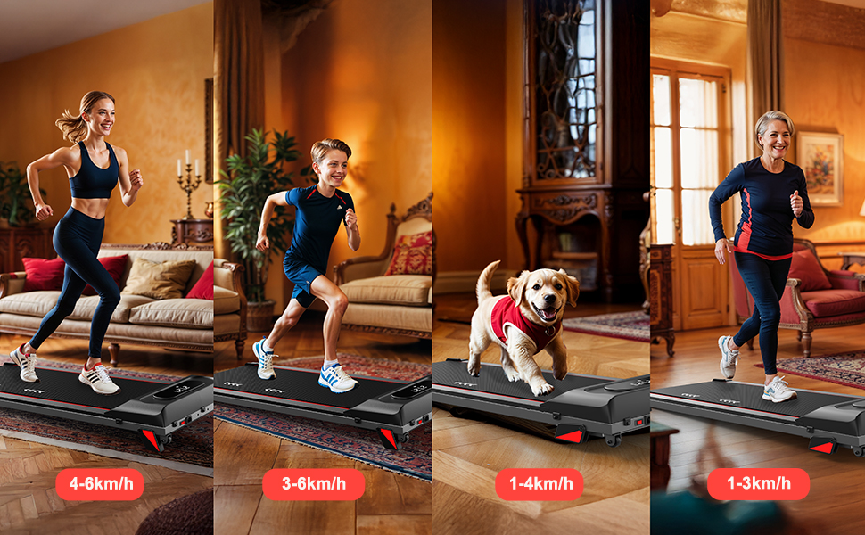 CharonFit біговий тренажер для дому Walking Pad: потужність 2.25 PS, вантажопідйомність 100 кг, нахил 4%, швидкість 1-10 км/год