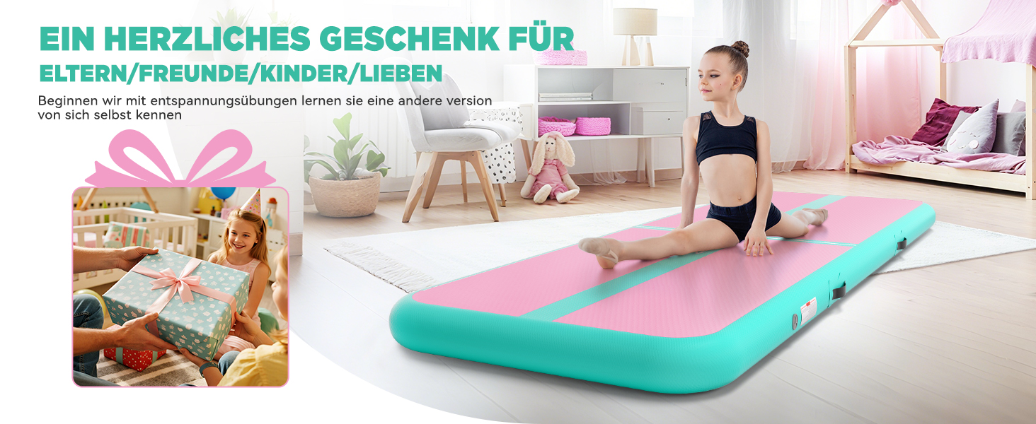 Airtrack SportBob Matte - килимок для гімнастики та йоги, 2/3/4/5/6м, 10/15см, з електричним насосом 600W, для дому та спорту