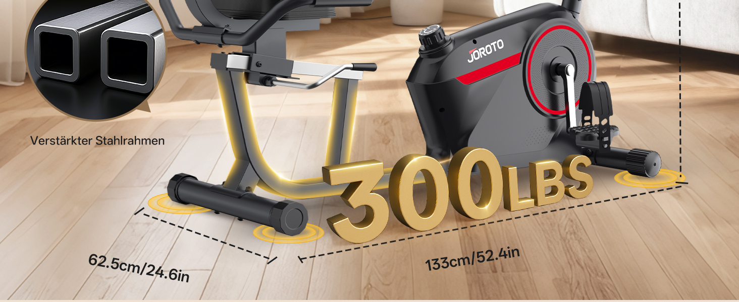 Велотренажер горизонтальний JOROTO JH30/JH30PRO Bluetooth магнітний до 136 кг з LCD дисплеєм та регульованим сидінням для кардіо