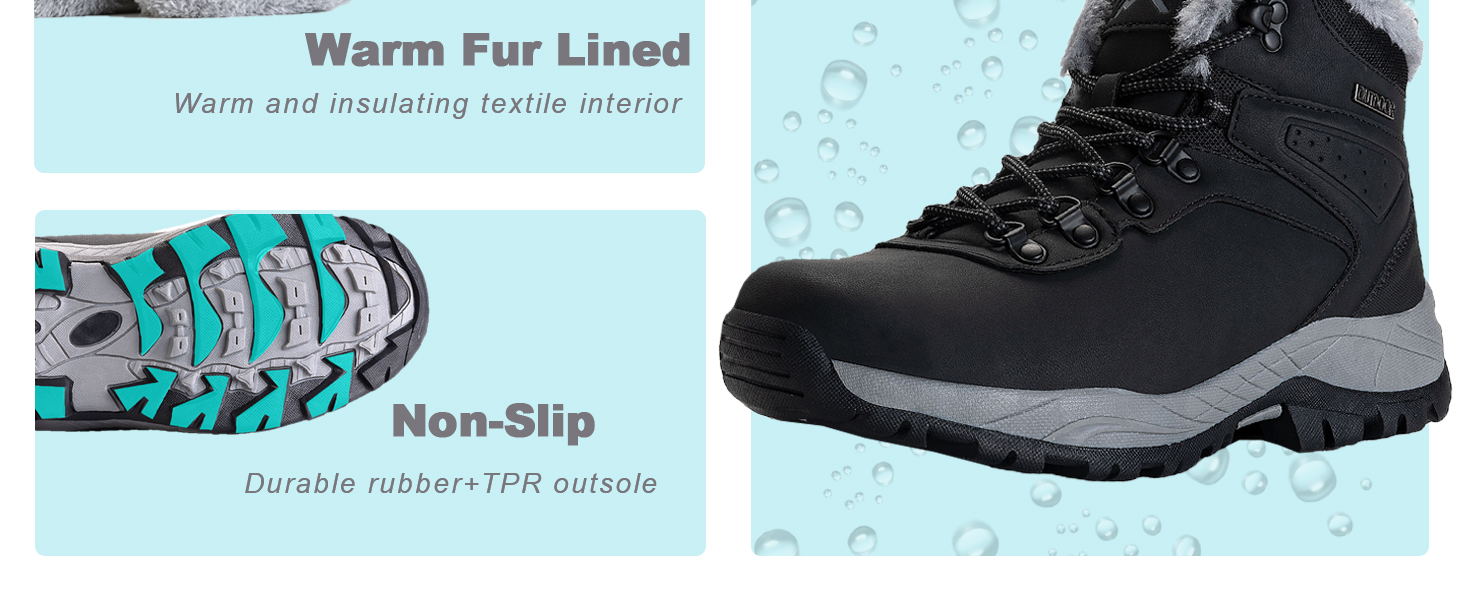 Зимові черевики для жінок CC-Los, теплі, чорні, антиковзаючі, розмір 40 EU