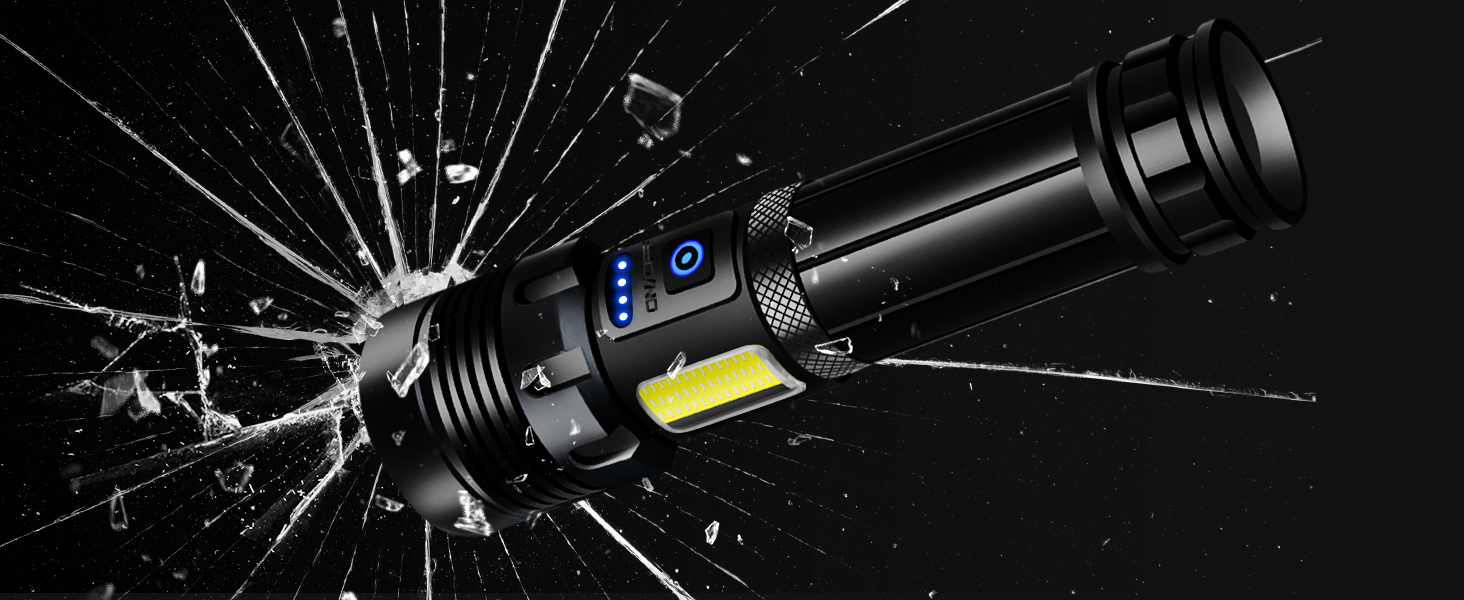 Ліхтар налобний LED Glarylight 500000 люмен, перезарядний USB з 9 режимами, COB, Zoom, вологостійкий, для кемпінгу та активного відпочинку