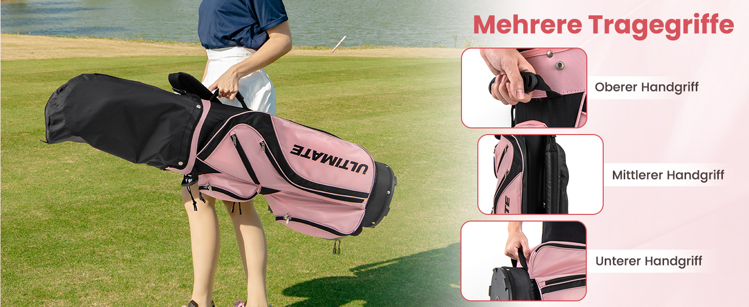 Комплект жіночих гольф-клуів COSTWAY, 9-ти частинний, для правшів з чохлом від дощу, включає драйвер, фейрвей, гібрид, залізи та паттер (чорний)