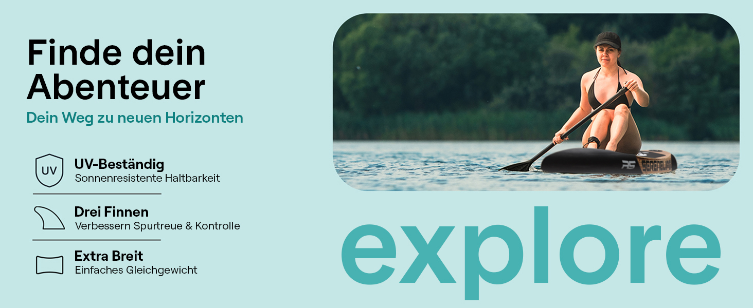 Надувний SUP SereneLife для дорослих та дітей: комплект з веслом, насосом та сумкою. Touring SUP для річки, моря та озера. Максимальне навантаження 155 кг.