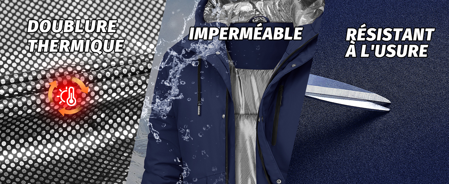 Зимова куртка для чоловіків, водонепроникна, тепла, з капюшоном та компасом (M) - Military Green