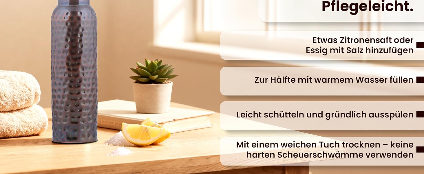 Куперна пляшка для води з кришкою та сумкою 1000 мл (2 шт.) - Аюрведа, для офісу та йоги