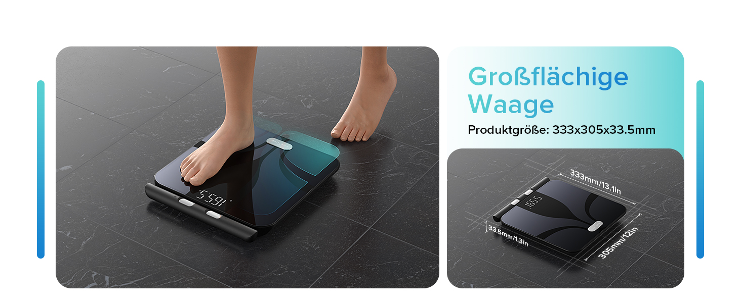 Вага для вимірювання складу тіла Posture, електронна вага для тіла з 8 електродами, вимірювання ваги, жиру, BMI та 28 показників тіла, LED-дисплей, чорний