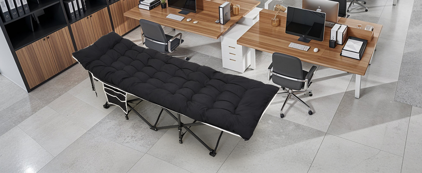 Ліжко-розкладачка Warmiehomy XXL з матрацом для дорослих, гостьове ліжко, широке, міцне, для кемпінгу, відпочинку, офісу, саду, сіре, з матрацом