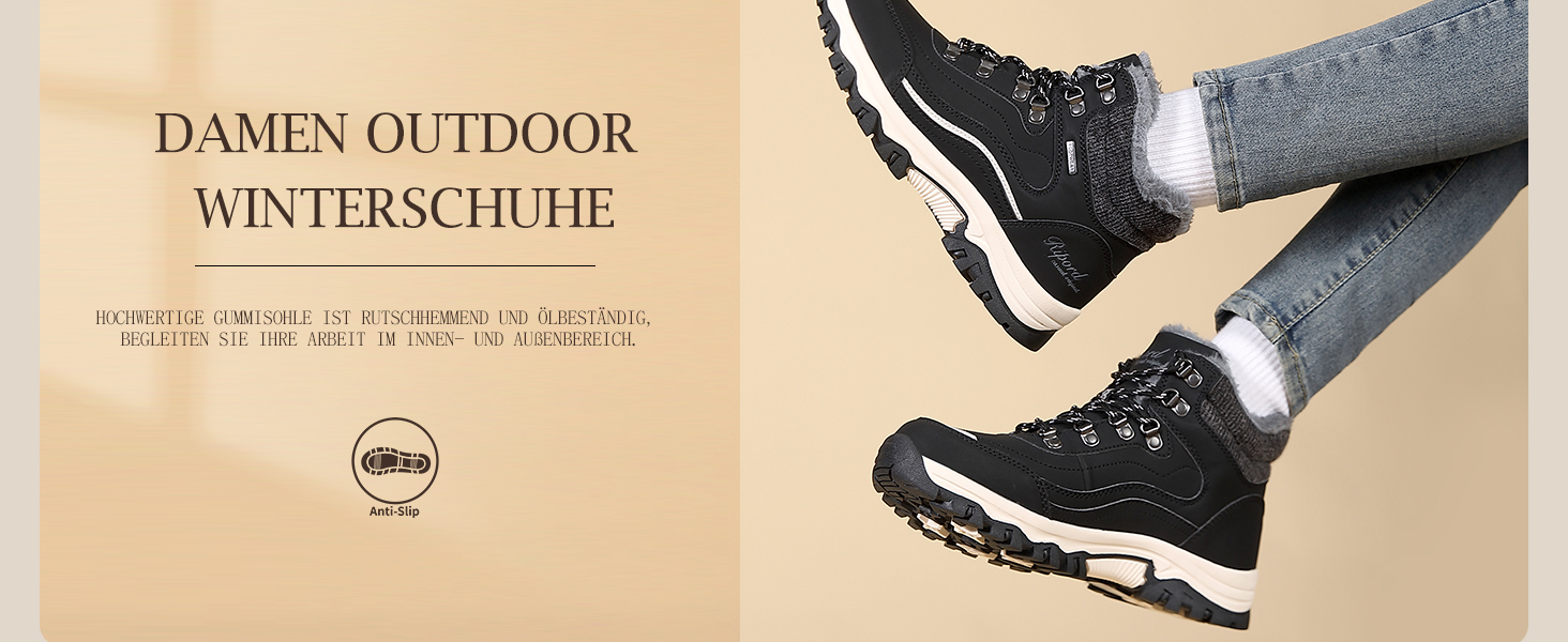 Жіночі зимові черевики, зимові чоботи, черевики для трекінгу, черевики для снігу, світло-бежевий, 36-41, EU 39