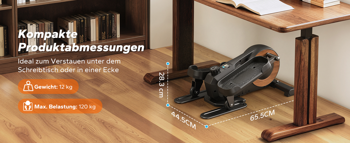 Міні еліптичний тренажер MERACH для дому, електричний крос-тренажер під стіл з пультом, дисплеєм, 12 швидкостей, петлі для ніг, тихий та портативний, для літніх людей та дорослих, E43-Чорний