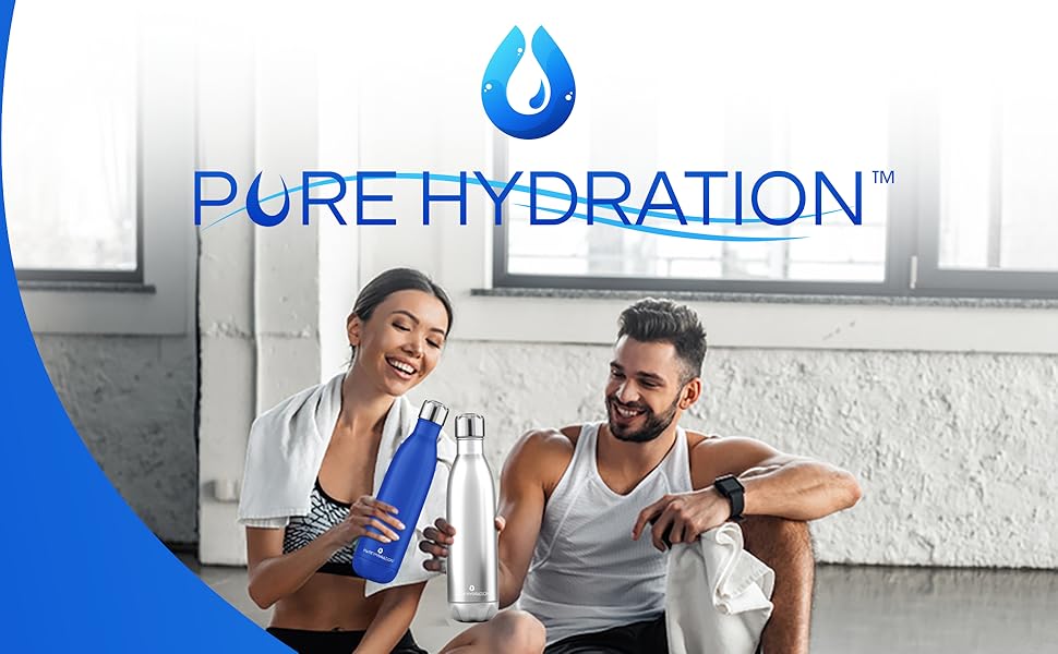 Пляшка для води Natures Zest Pure Hydration з нержавіючої сталі 500 мл Металева пляшка-термос з вакуумною ізоляцією 12 годин гарячих і 24 години холодних напоїв пляшка для води без BPA в тренажерному залі (Deep Red)