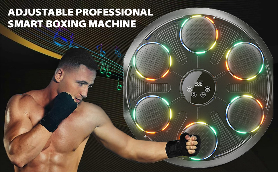 Музична боксерська машина Kensbro з LED-підсвіткою, Bluetooth, 12 швидкостей та режимів, для дорослих та дітей