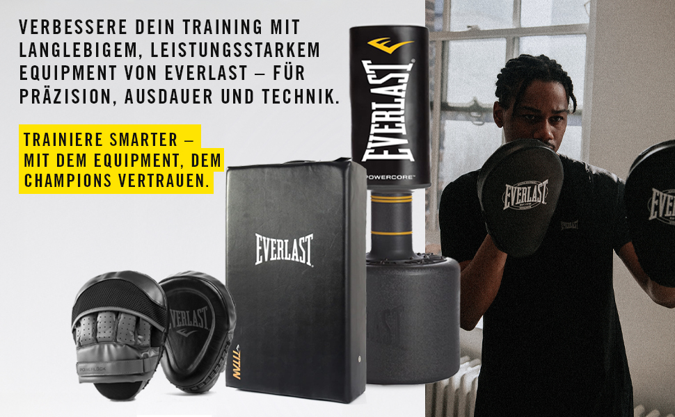 Боксерські рукавички Everlast Powerlock для унісекс, чорні, універсальний розмір