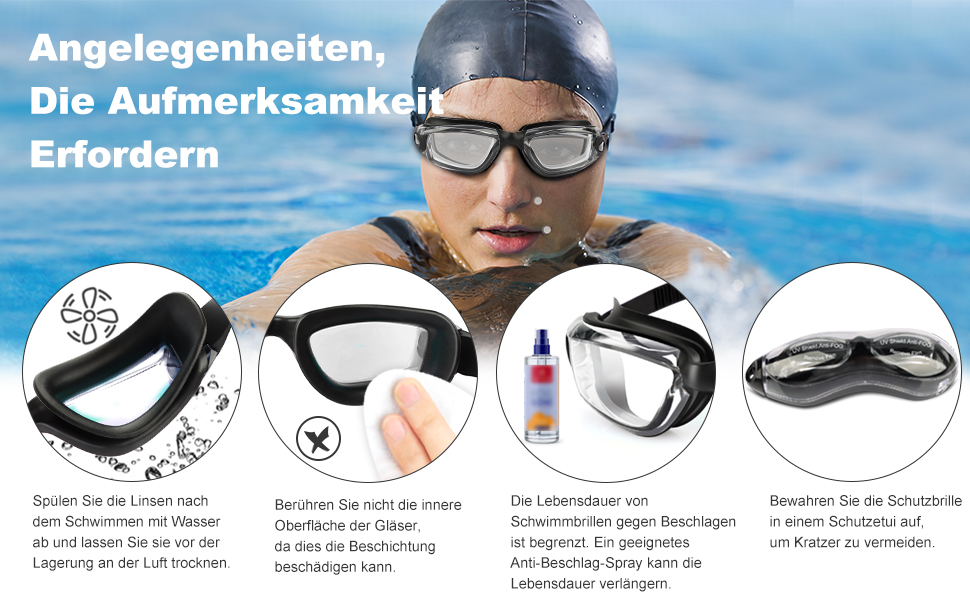 Окуляри для плавання Zerhunt: чоловічі, жіночі, дитячі. Антизапітніння, захист від УФ. Для дайвінгу та водного спорту. Підходять для дітей від 10 років. Прозорі.