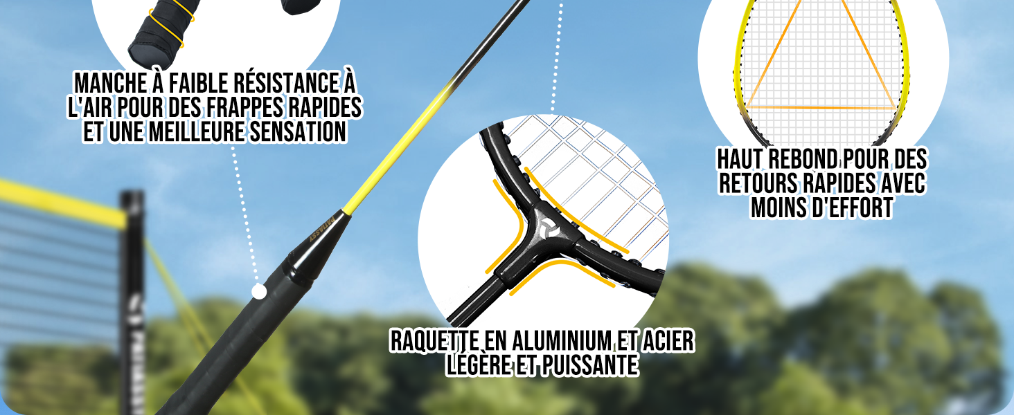 Мережа для бадмінтону професійна, нейлон, для вулиці та залу