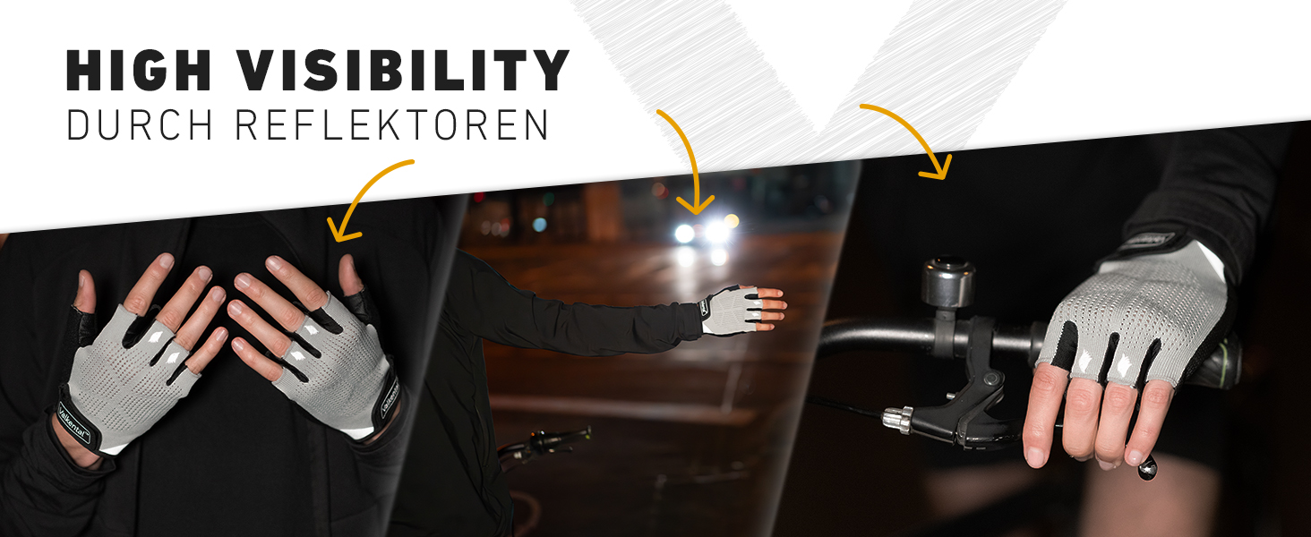 Велосипедні рукавички Valkental® Essential: м'які, дихаючі, безпальцеві для MTB, шосе, трекінгу. Короткі, легкі, світловідбиваючі. Для чоловіків та жінок.