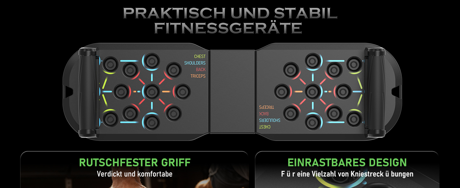 Складані віджимання-грифи 20 в 1 для силових тренувань вдома, фітнес-опори для віджимань Push Up Bar, чорний набір