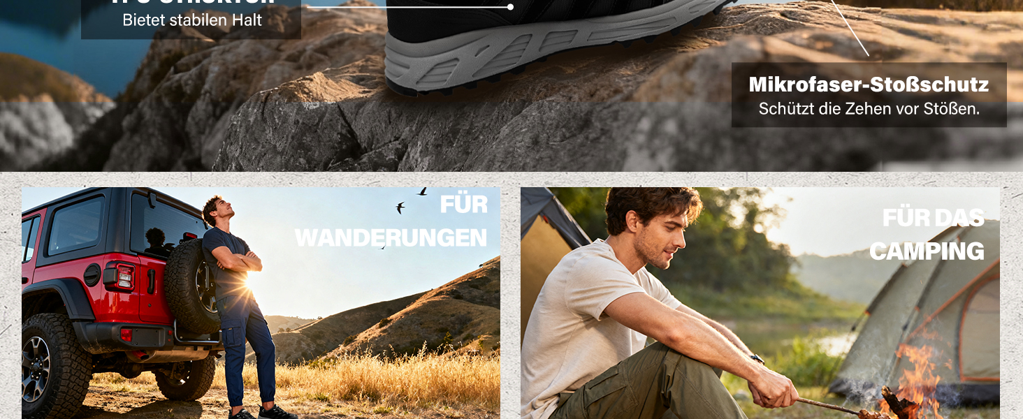 Черевики Kricely для трекінгу та хайкінгу: чоловічі туристичні черевики, спортивне взуття для гір, хайкінгу та трекінгу, чорний, 47 EU