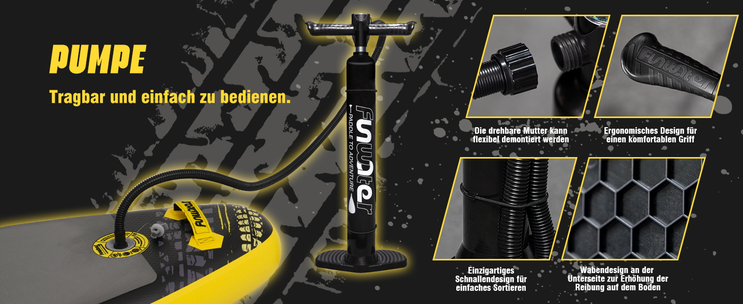 Надувний SUP Борд FunWater 10'6'–11'6' – комплект з аксесуарами для всіх рівнів підготовки