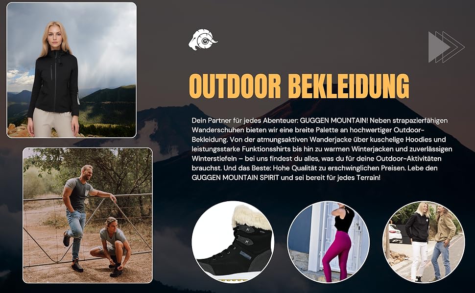 Жіночі трекінгові черевики GUGGEN Mountain для хайкінгу та піших прогулянок, модель T002, чорний колір, 43 EU