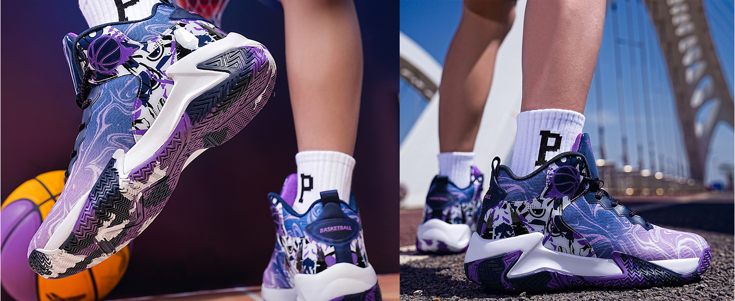 Чоловічі баскетбольні кросівки високі для занять спортом та прогулянок, чорні